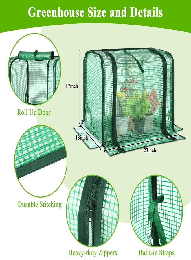 U'Artlines Portable Mini Greenhouse Small Green House with Waterproof Pad 23x13x17 Inch Plant Cover Tent for Garden Small Plants Indoor Outdoor, Green PE - Image 2
