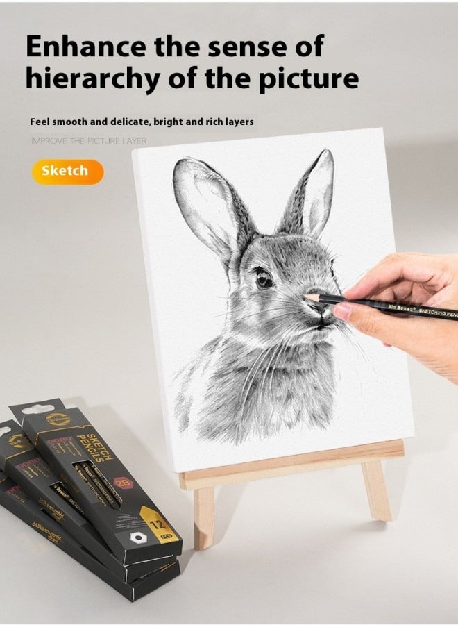 Xinbowen 12-Piece Sketching Pencil Set – Mixed Hardness for Beginners and Art Students - Image 3