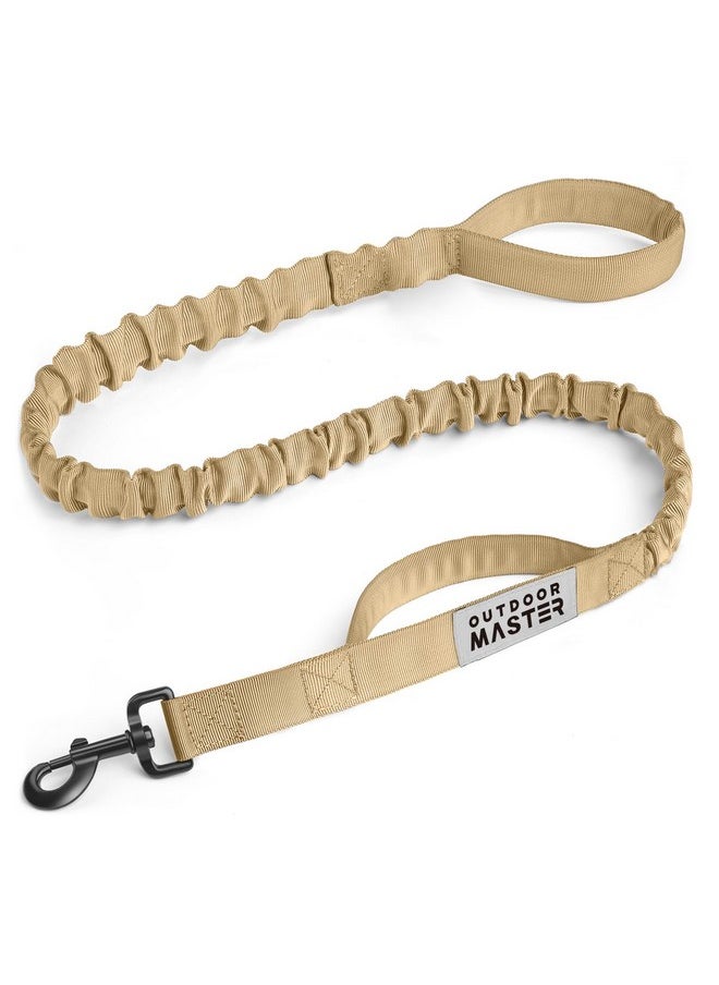 OutdoorMaster Bungee Dog Leash, Heavy Duty Dog Leash With Shock Absorption, 2 Padded Handles Training Leash, Improved Dog Safety And Comfort (Tan, 4 Ft)  - Image 1