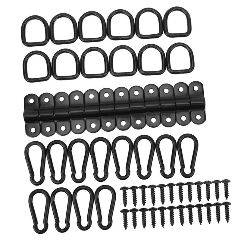 سكاكين تثبيت حلقات د (D Rings Tie Down Anchors) - مجموعة 12 قطعة، معدنية مصقولة عالية القوة - طلاء مقاوم للصدأ، تثبيت مؤمن بالبراغي، حلقات لربط شحنات ثقيلة لشاحنات ومقاعد شاحنات ومواقف شحن ثقيلة - Image 3