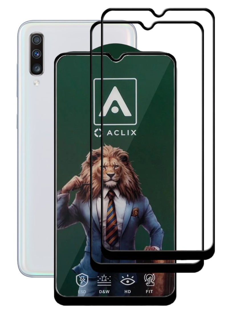 ACLIX 2 Pieces Antistatic ESD Dustproof Premium Quality High Definition Tempered Glass Screen Protector Designed For Samsung Galaxy A70 - Image 1