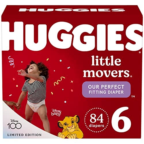 Huggies Little Movers Baby Diapers, Size 6 (35+ lbs), 84 Ct - Image 1