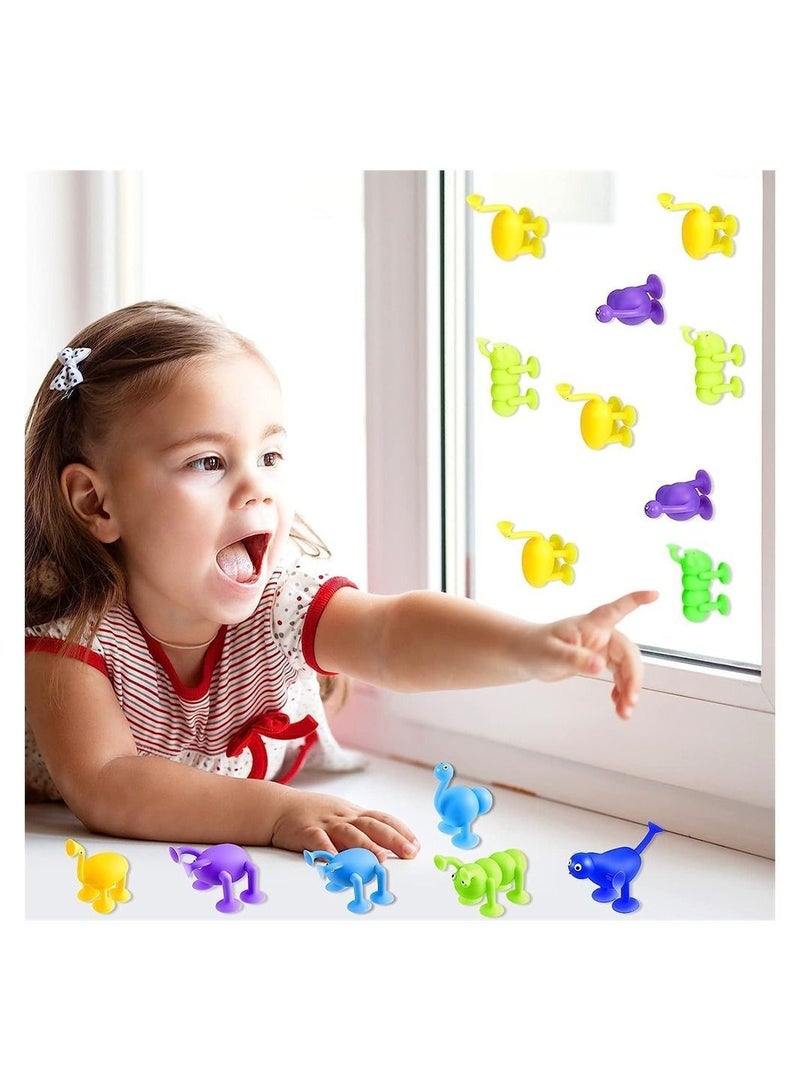 Y&D Suction Cup Toy, 27pcs Silicone Toys, Animal Shape Soft Brick Cup, Sensory Toys with Dinosaur Egg Shell Storage, Suitable for 3 4 5 6 7 Years Old Boys Girls Kids - Image 4