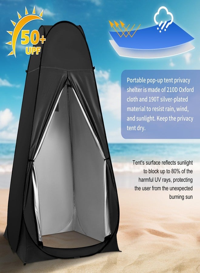 UMIKOOL DIRECT Pop Up Pod Changing Room Privacy Tent, Portable Outdoor Shower Tent, Camp Toilet, Rain Shelter for Camping, Easy Set Up, Foldable - with Carry Bag (Black) - Image 4
