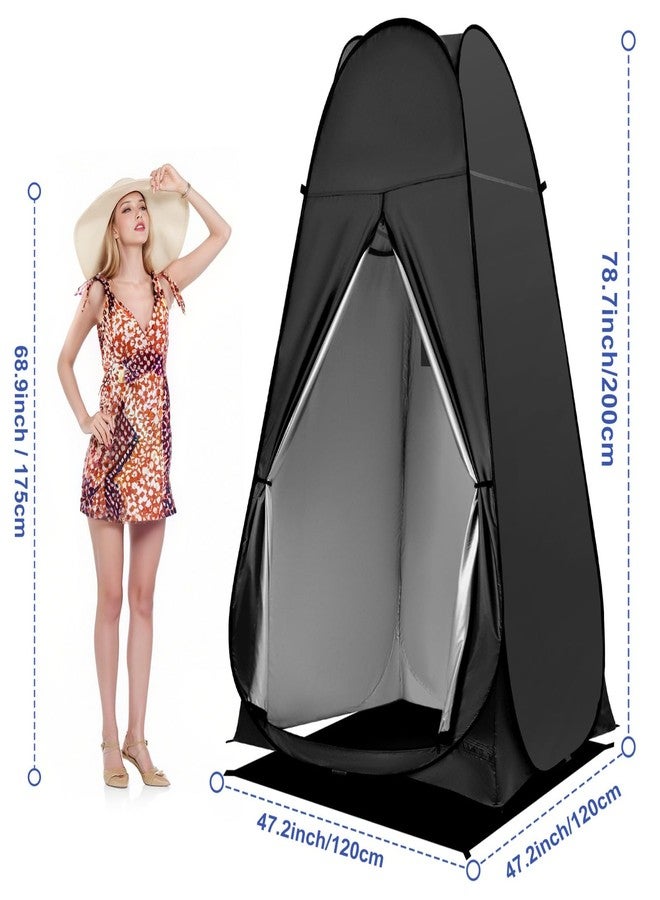 UMIKOOL DIRECT Pop Up Pod Changing Room Privacy Tent, Portable Outdoor Shower Tent, Camp Toilet, Rain Shelter for Camping, Easy Set Up, Foldable - with Carry Bag (Black) - Image 2