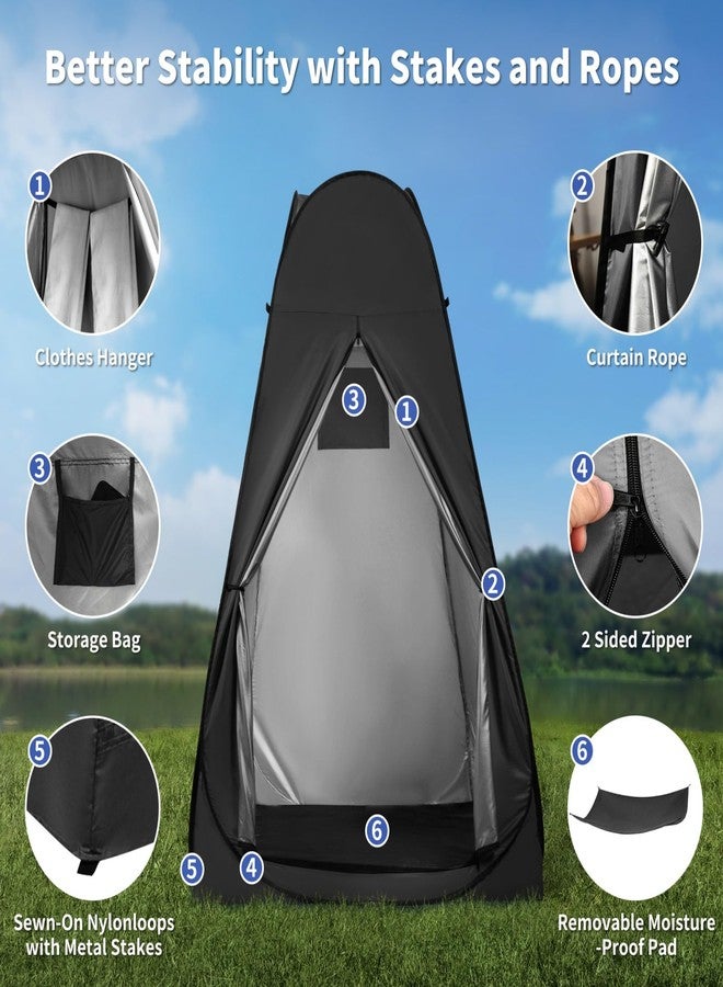UMIKOOL DIRECT Pop Up Pod Changing Room Privacy Tent, Portable Outdoor Shower Tent, Camp Toilet, Rain Shelter for Camping, Easy Set Up, Foldable - with Carry Bag (Black) - Image 3