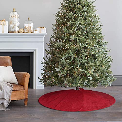 The Purple Tree Christmas Tree Skirt - 38 Inch Dark Red Premium Velvet Double Layered for Xmas Holiday Decorations (Pack of 1) - Image 2