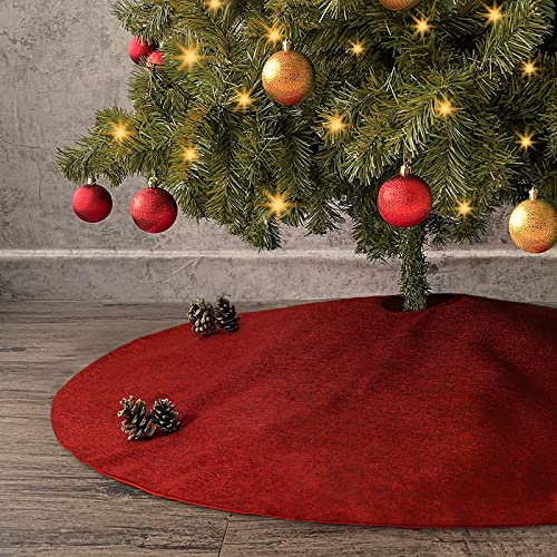 The Purple Tree Christmas Tree Skirt - 38 Inch Dark Red Premium Velvet Double Layered for Xmas Holiday Decorations (Pack of 1) - Image 5