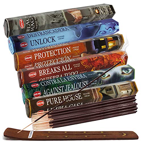 TRUMIRI Hem Incense Sticks Variety Pack #21 and Incense Stick Holder Bundle with 6 Witchcraft Themed Fragrances - Image 1