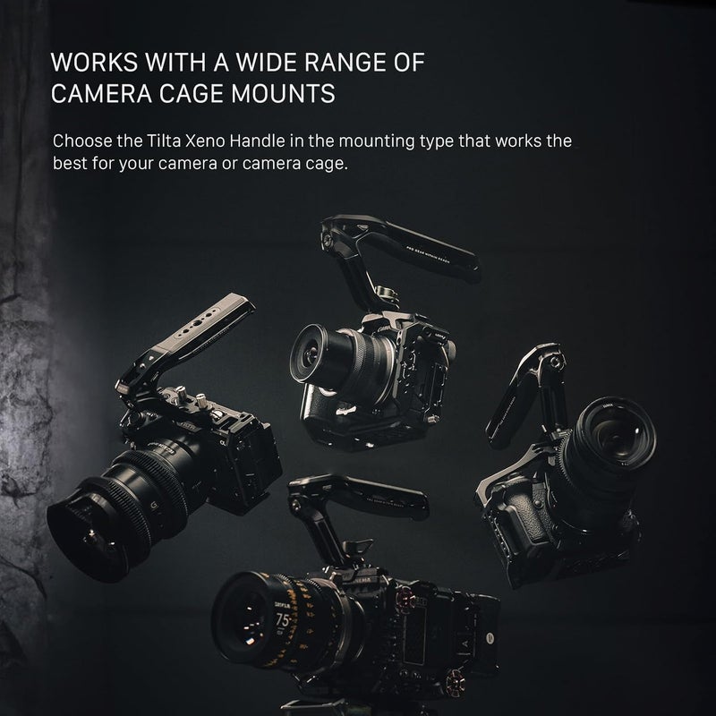 Tilta Xeno Top Handle for Filmmakers & Cameras - Titanium Gray | Aluminum Alloy and Silicone Build | 1/4″-20 and 3/8″-16 Threads w/Locating Points | Safety Release Pin | Comfortable Handling (NATO) - Image 2