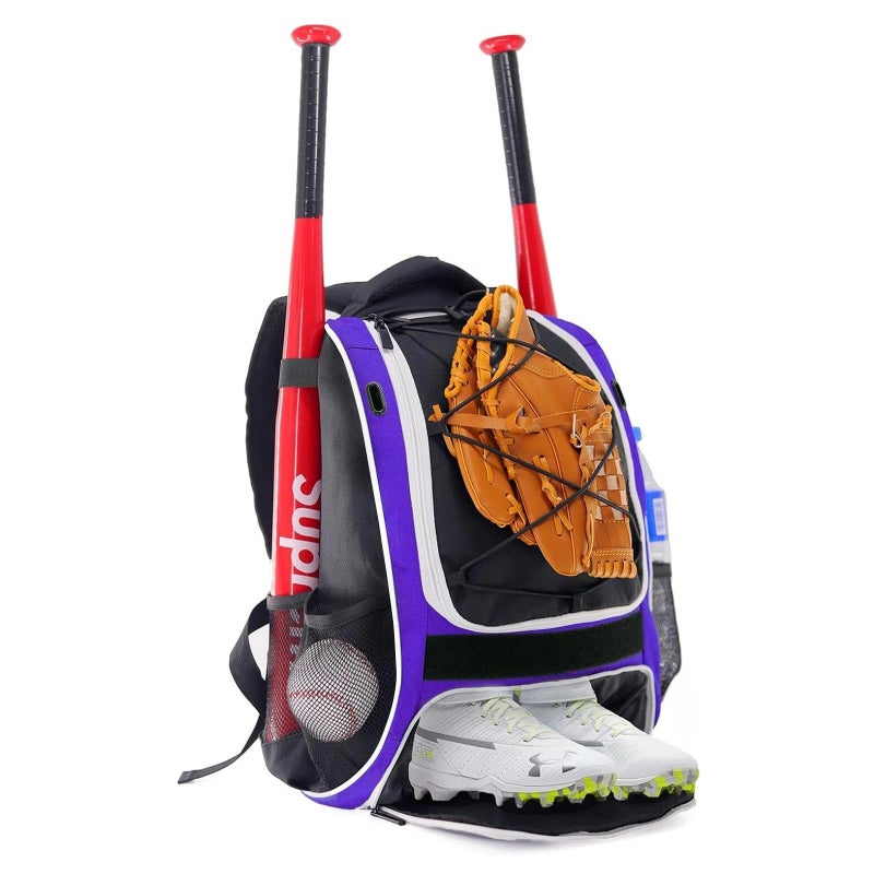 WOLT Youth Baseball Backpack Bag for Baseball Softball TBall Equipment Gear Youth Boys and Adults with Holder for Bat Helmet Glove Shoes Compartment Fence Hook - Image 2