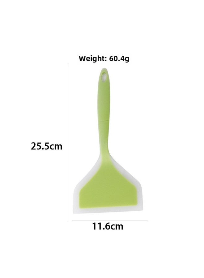 Silicone Jade Burning Shovel Non-Stick Special Shovel Thick Egg Burning Shovel Silicone Fried Shovel Wide Stick Shovel Fried Egg Shovel-Color:Green - Image 1