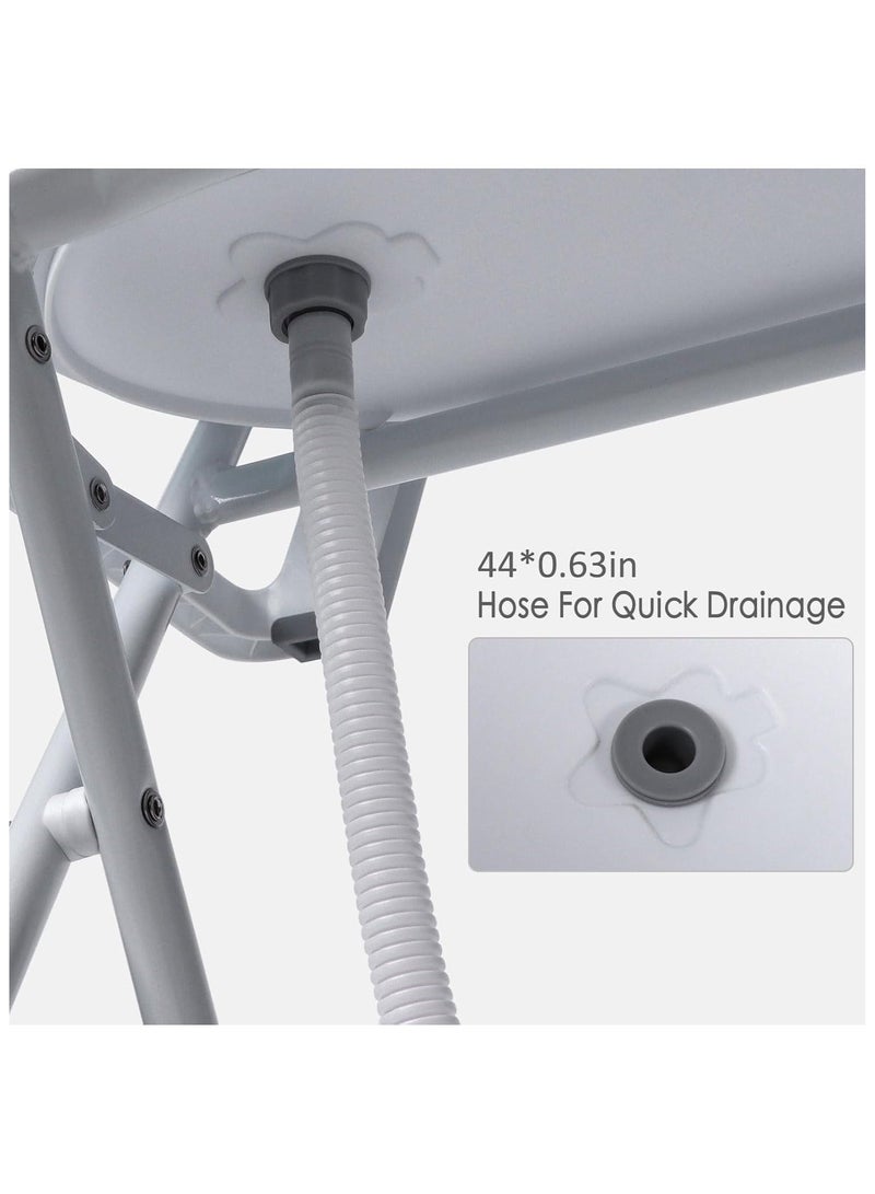 والالا حوض استحمام للأطفال الرضع قابل للتحرك وقابل للطي وقابل للطي مع حامل وعجلات للأطفال من سن 0 إلى 6 سنوات والأمهات الجدد - Image 5