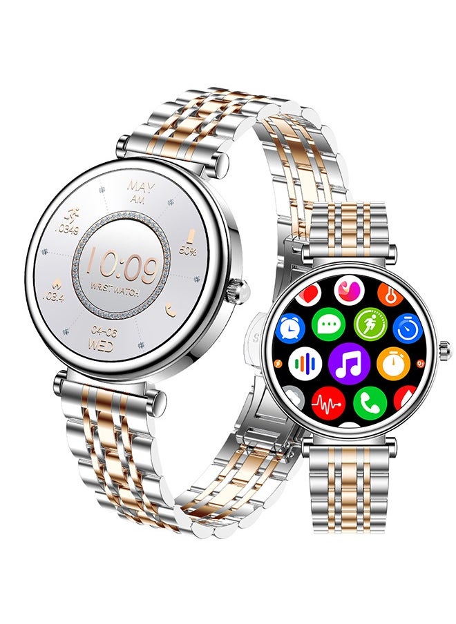 RollsTimi  Smart Watches for Women with Diamonds, 1.27”HD Screen Bluetooth Smartwatch for Android iOS Phones, Waterproof Fitness Activity Trackers with Heart Rate/SpO2/BP/Sleep Monitor  - Image 1