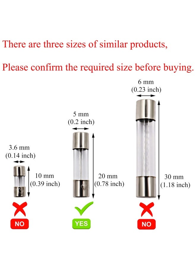 Sixqjzml  10 Pack F5Al Fast-Blow Fuse 5A 5Amp 125V Glass Fuses 0.2 X 0.78 Inch 5 X 20 Mm 125Volt F5A  - Image 3