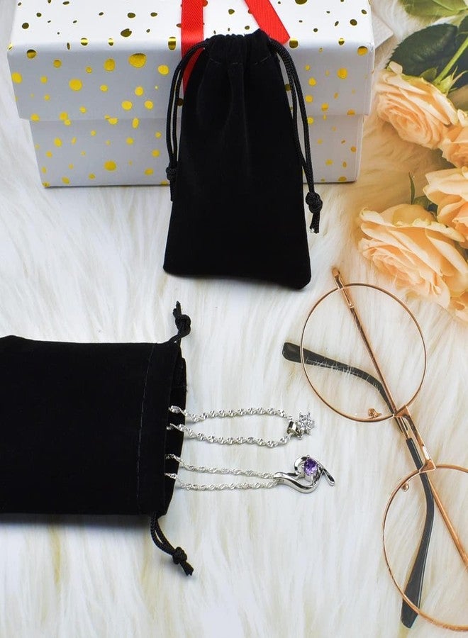 BIRDBRID Velvet Jewelry Pouches 4x6 Inch | Black Drawstring Potli Bags for Return Gifts, Wedding Favor, Jewellery, Puja & Gift Packaging, mul mul bags for jewellery (12) - Image 4