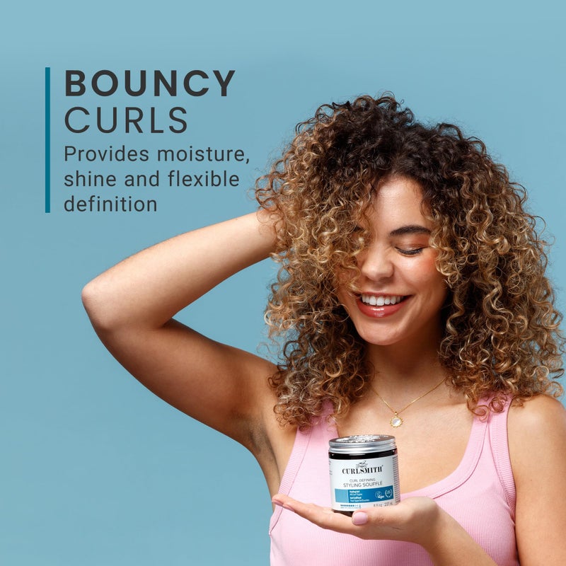 CURLSMITH - Curl Defining Styling SoufflÃ© - Vegan Medium Hold Styling Gel for Wavy, Curly and Coily Hair (8oz) - Image 4