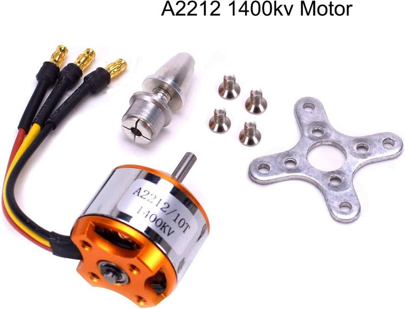abcGoodefg A2212 1400KV RC Brushless Motor with 30A ESC, SG90 Micro Servos, and 8060 Propeller Set for RC Aircraft - Image 2