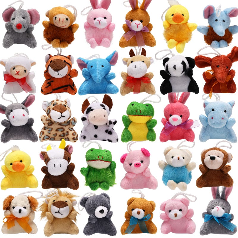 YeoNational&Toys 32 Packs Mini Animal Plush Toy, Cute Plush Toy for Decoration, Plush Toy as Children's Gifts, Student Price, Gift Filler for Boys and Girls - Image 1