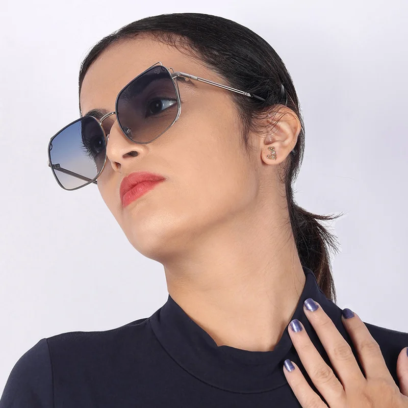 Woggles Latest & Stylish UV Protected Blue Square Sunglasses for Men & Women