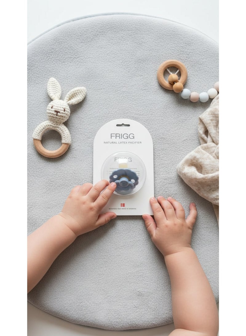 FRIGG Natural Latex Baby Pacifier | Size 2 (6–18 Months) | BPA-Free, Orthodontic Soother | Designed & Made in Denmark - Image 1