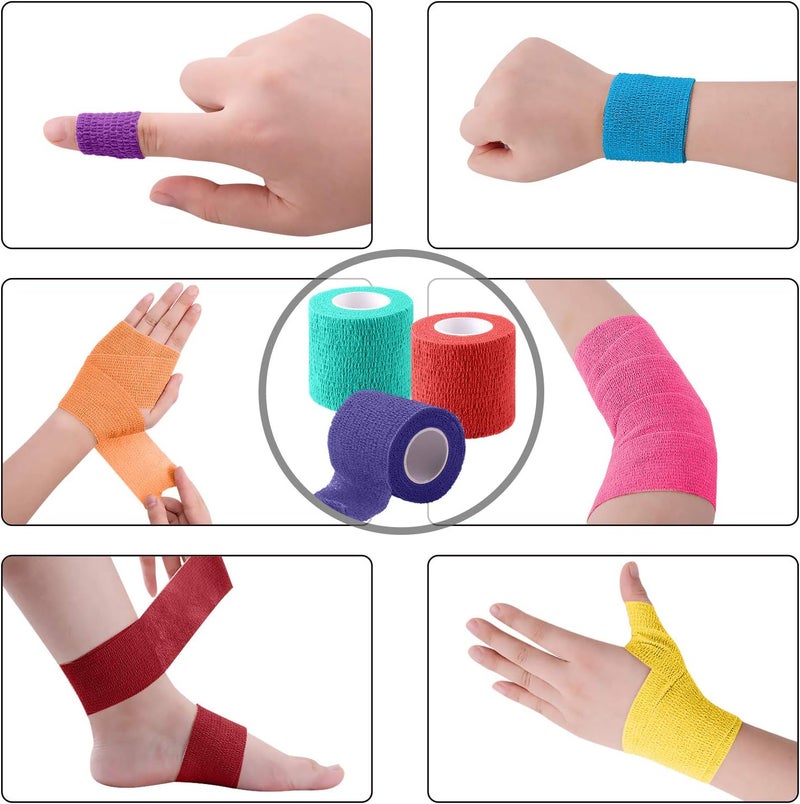 BQTQ 40 Rolls Self Adhesive Bandages Wrap 2 Inch Self Adherent Wrap Tape Self Stick Bandage Wraps for Wrist Ankle Swelling Sprains20 Colors - Image 3