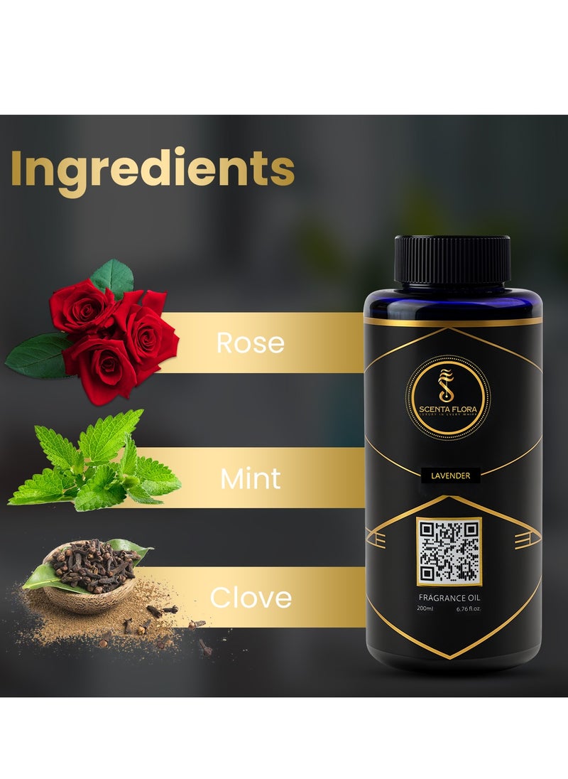 سينتا فلورا زيت عطر الناشر Lavender - رائحة مهدئة ومُعالجة ومُريحة لأجهزة التعطير - علاج عطري (200 مل)  - Image 3