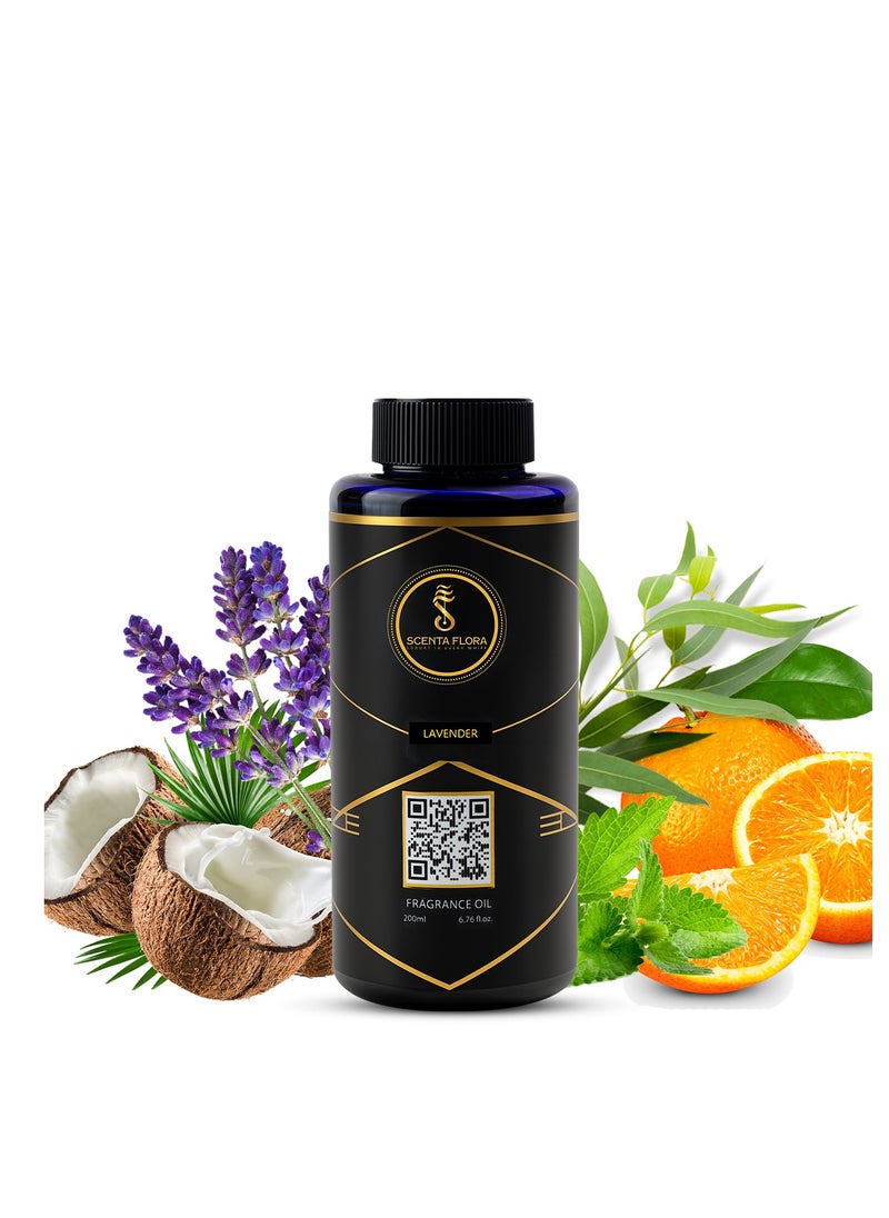 سينتا فلورا زيت عطر الناشر Lavender - رائحة مهدئة ومُعالجة ومُريحة لأجهزة التعطير - علاج عطري (200 مل)  - Image 4