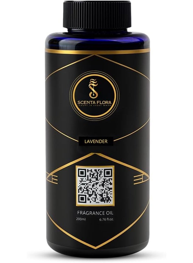 SCENTA FLORA Lavender Fragrance Oil for Scent Diffusers Aromatherapy 200ml | IFRA Certified | A Blend of Muguet, Coconut & Patchouli | Long-Lasting Aroma for Home, Office | Ideal for Relaxation - Image 1