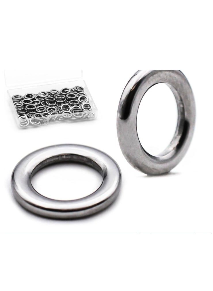 spa luxetique Solid Rings Fishing 50Pcs - Stainless Steel Ring for Assist Hooks Jigs Butterfly Rigs Saltwater Freshwater  - Image 1