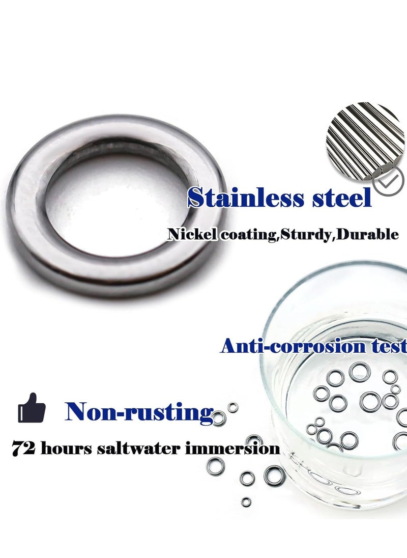 spa luxetique Solid Rings Fishing 50Pcs - Stainless Steel Ring for Assist Hooks Jigs Butterfly Rigs Saltwater Freshwater  - Image 2