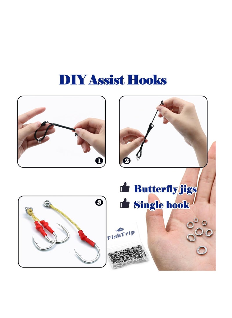 spa luxetique Solid Rings Fishing 50Pcs - Stainless Steel Ring for Assist Hooks Jigs Butterfly Rigs Saltwater Freshwater  - Image 5