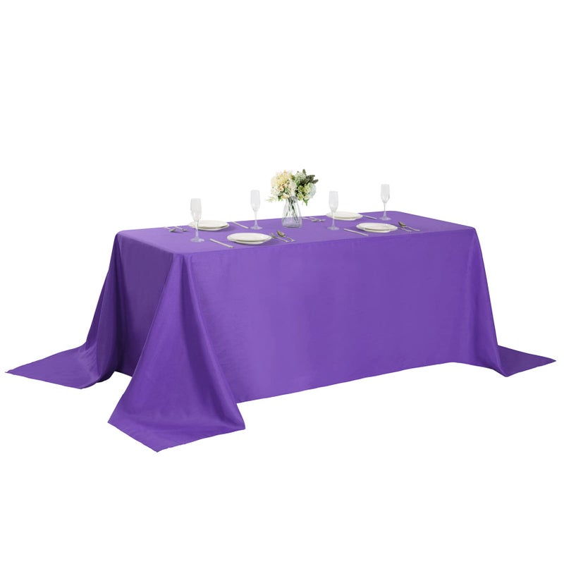 Cupuamon Rectangle Tablecloth 90x156 inch Washable Polyester Fabric Table Cloth for Wedding Party Dining Banquet Decoration(90x156 Purple) - Image 1