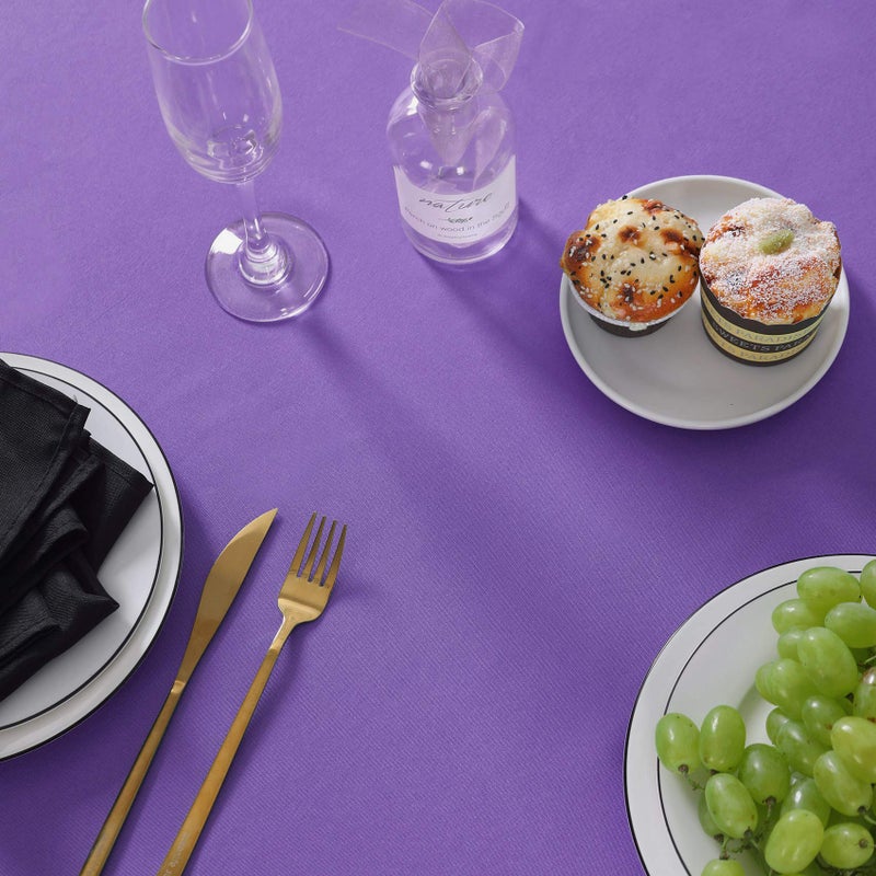 Cupuamon Rectangle Tablecloth 90x156 inch Washable Polyester Fabric Table Cloth for Wedding Party Dining Banquet Decoration(90x156 Purple) - Image 5