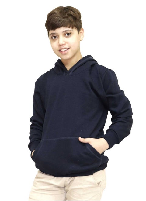Hoodie Melton Cotton For Kids - Navy Blue