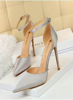 Simple Pointy High-Heeled Sandals 10CM Silver