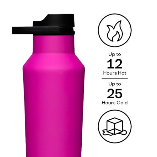 Corkcicle Classic Sport Canteen Insulated Stainless Steel Water Bottle Compact TravelFriendly Durable Dishwasher Safe BPA Free Wide Mouth NonSlip Silicone Base 20 oz Berry Punch - Image 3