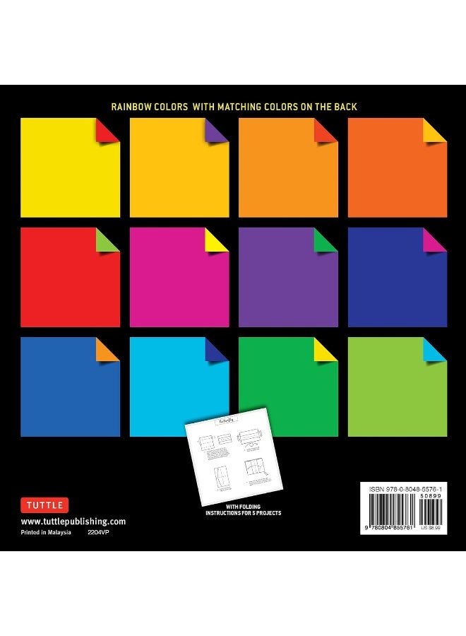 Origami Paper 100 sheets Rainbow Colors 8 1/4" (21 cm): Extra Large Double-Sided Origami Sheets Printed with 12 Different Color Combinations (Instructions for 5 Projects Included)  - Image 2