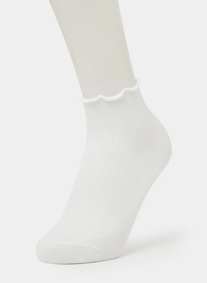 ستايلي Pack of 2 - Girls Rib Socks with Lettuce Edge
