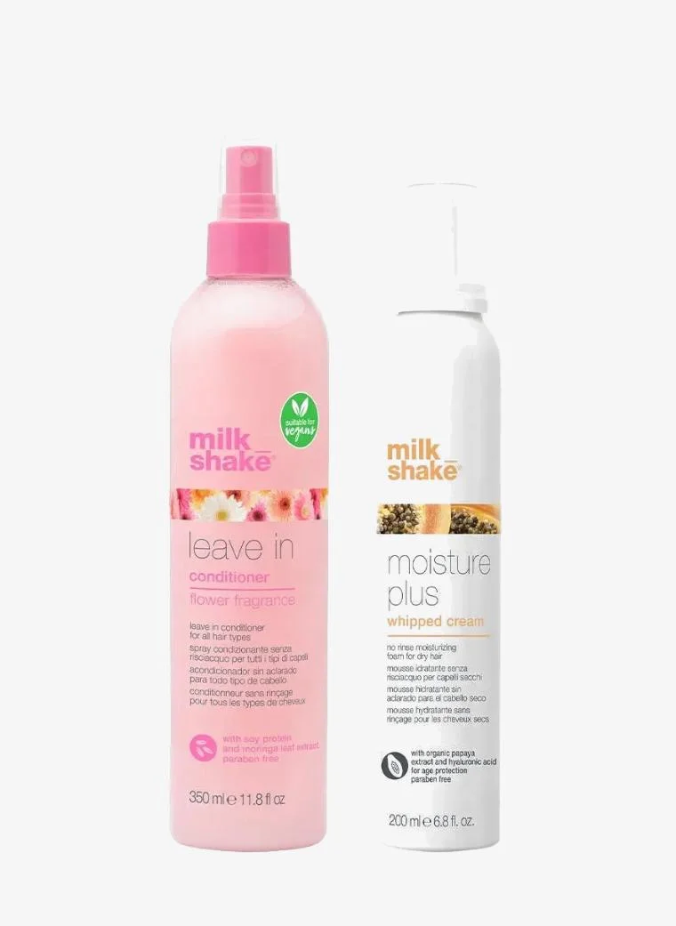 Milk Shake Moisture & Hydration Hair Care Duo: Leave-In Conditioner & Whipped Cream, Savings 20%