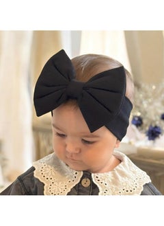 BABYGIZ Baby Girl Headbands-Newborn Infant Toddler Cotton Handmade Hairbands with Big Large Bows Child Hair Accessories (Black, 0-6 Month) - pzsku/Z5650172D023AC2B20E42Z/45/_/1737031637/03d6e13b-9694-425d-aadf-58c9c4998676