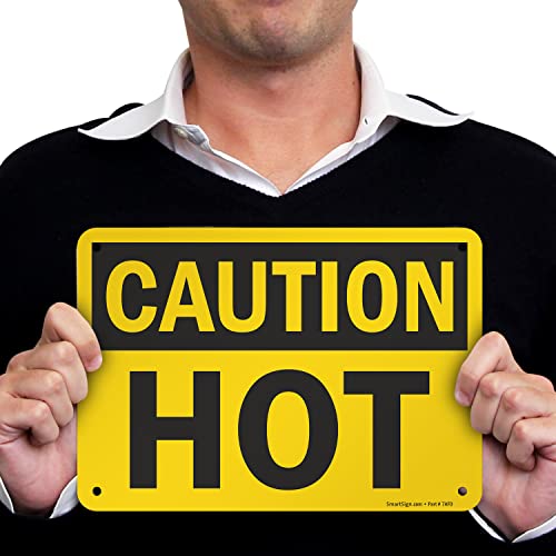 SmartSign - U9-1780-NA_7x10 "Caution - Hot" Sign | 7" x 10" Aluminum Black on Yellow - Image 2