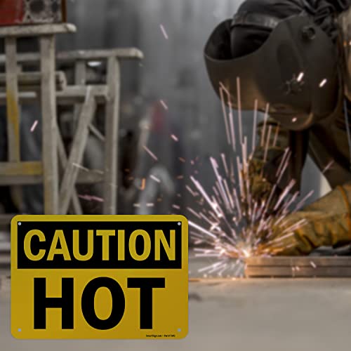 SmartSign - U9-1780-NA_7x10 "Caution - Hot" Sign | 7" x 10" Aluminum Black on Yellow - Image 3