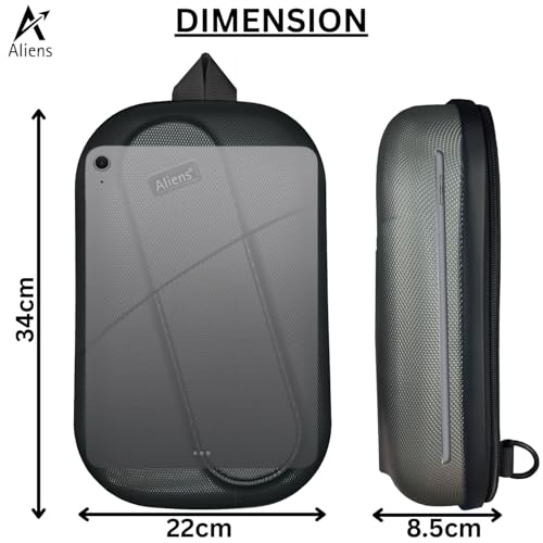 Aliens ABS Hard Shell Sling Bag | 180° Open Crossbody & One Side Shoulder Bag for Mens & Women, Office, Travel & Everyday Mini Backpack for iPad, Tablet, Smartphone,Charger,Headphone,HDD,Camera–Grey - Image 5