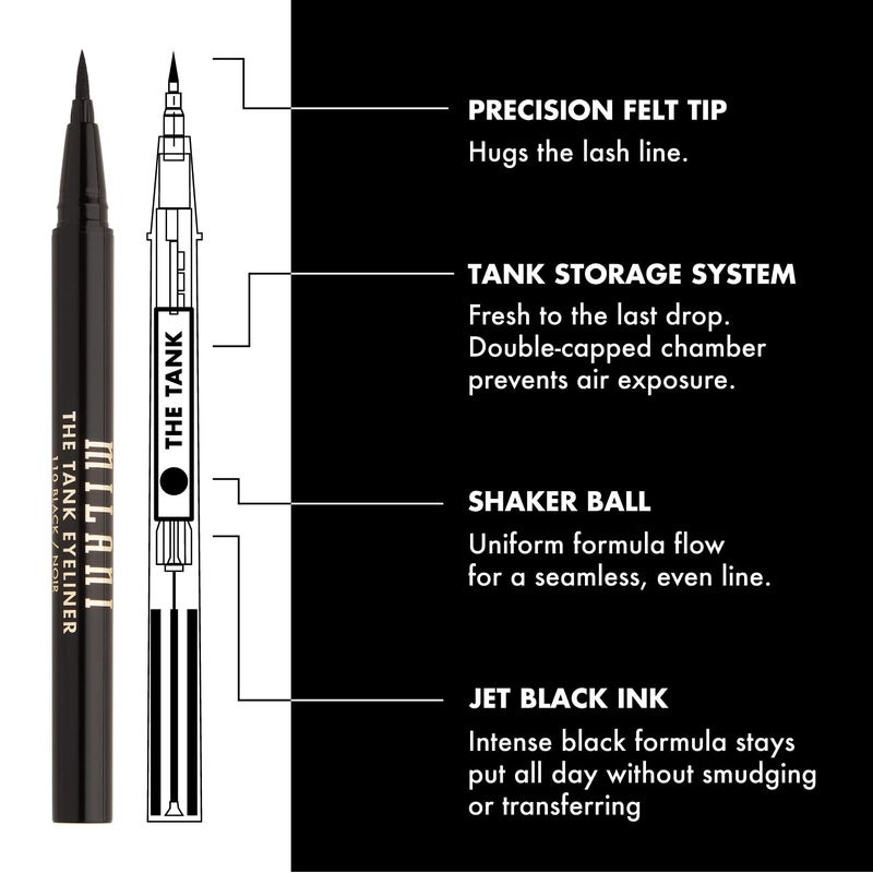 Milani The Tank Liquid Eyeliner - No-Skip, Waterproof, Long Lasting, Smudgeproof, Black, Cruelty-Free, 12 Hour Wear, Tips & Tricks - Image 5