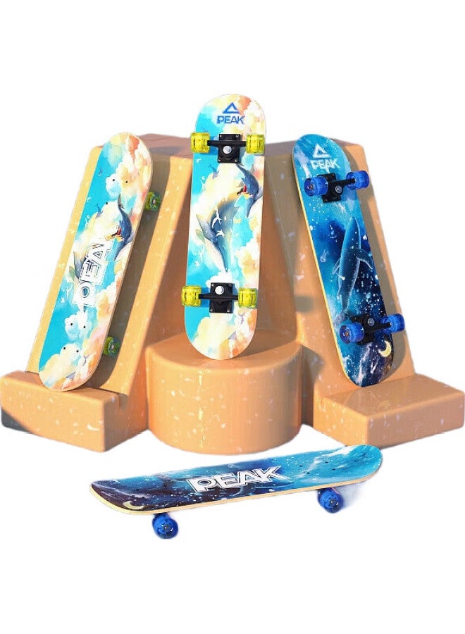 PEAK Children'S Skateboard, Roller Skates, Double-Warped Board, Beginner Model For Boys And Girls, Light-Up Skateboard, Yw10402, Dream Orange (For Ages 12 And Under) - Image 3