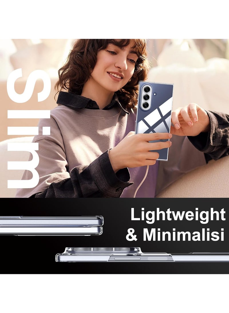 general (1+2+2) Protective case compatible with Samsung Galaxy Z Fold 7 5G Transparent protective case with screen protector 2 inner screen flexible films + 2 outer TPU films Screen protector, scratch-resis - Image 4