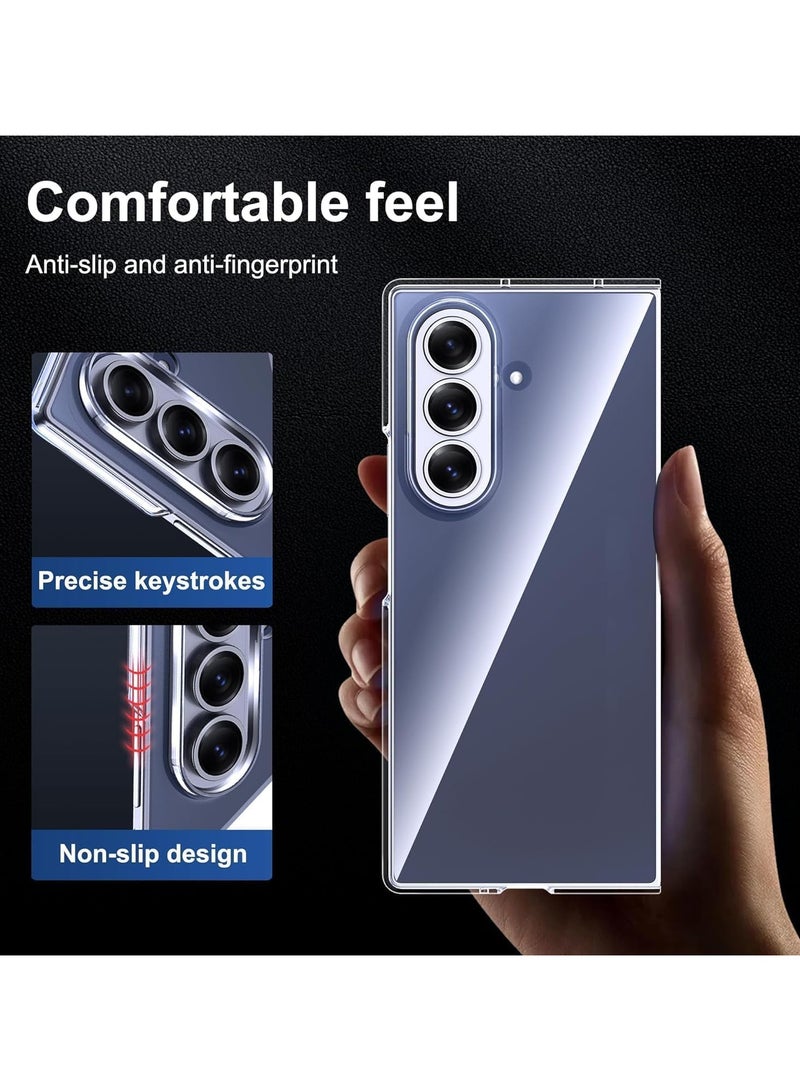 general (1+2+2) Protective case compatible with Samsung Galaxy Z Fold 7 5G Transparent protective case with screen protector 2 inner screen flexible films + 2 outer TPU films Screen protector, scratch-resis - Image 3
