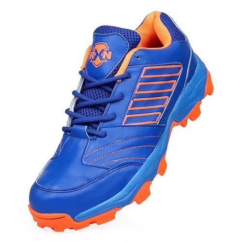 RXN Hockey Shoes for Men | HS-11 Hockey Sports Shoes with Upper Synthetic Leather with Mesh Lining & Phylon Sole with Rubber Outsole (Blue, UK Footwear Size System, Adult, Men, Numeric, Medium, 7) - Image 2
