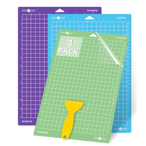 HTVRONT Cutting Mats Compatible with Cricut Joy Xtra, 3 Pack Cutting Mats 8.5"x12"(StandardGrip, LightGrip, StrongGrip), Variety Adhesive Reusable Accessories Compatible with Cricut Joy Xtra - Image 1